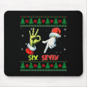 Six Seven Skeleton Meme Christmas Ugly Sweater 67  マウスパッド (正面)