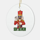 Six Seven Snowman Christmas Nutcracker 6 7 Xmas  セラミックオーナメント (左)