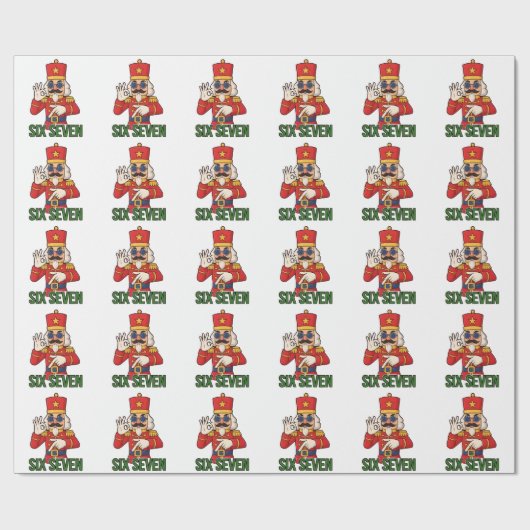 Six Seven Snowman Christmas Nutcracker 6 7 Xmas ラッピングペーパー (フラット)