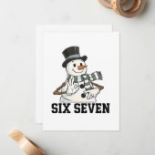 Six Seven Snowman Christmas Santa 6 7 Xmas ノートカード (正面/裏面インサイチュ)