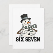 Six Seven Snowman Christmas Santa 6 7 Xmas ノートカード (正面/裏面)