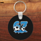 Six Seven Soccer Ice Cream Drip Funny Design キーホルダー (正面)