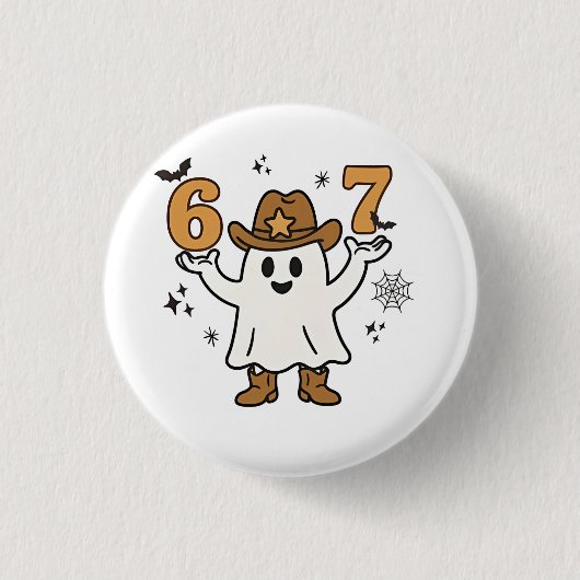 Six Seven Spooky Halloween Sport 67 Mason Meme 缶バッジ (正面)