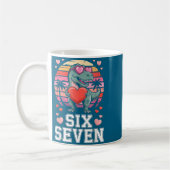 Six Seven Valentine’s Day Dinosaur T-rex For Kids  コーヒーマグカップ (左)