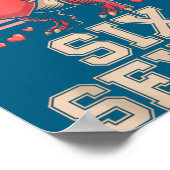 Six Seven Valentine’s Day Dinosaur T-rex For Kids ポスター (角)