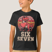 Six Seven Valentine’s Day Dinosaur T-rex For Kids  Tシャツ (正面)