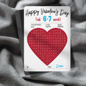 Six Seven Valentine Word Search Heart Exchange 招待状