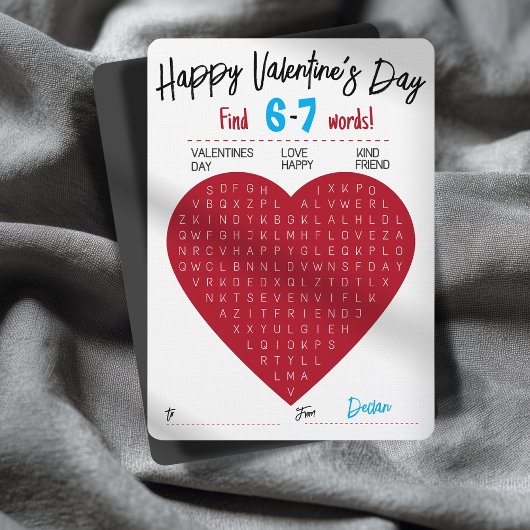 Six Seven Valentine Word Search Heart Exchange 招待状