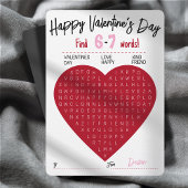 Six Seven Valentine Word Search Heart Exchange 招待状