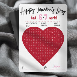 Six Seven Valentine Word Search Heart Exchange 招待状