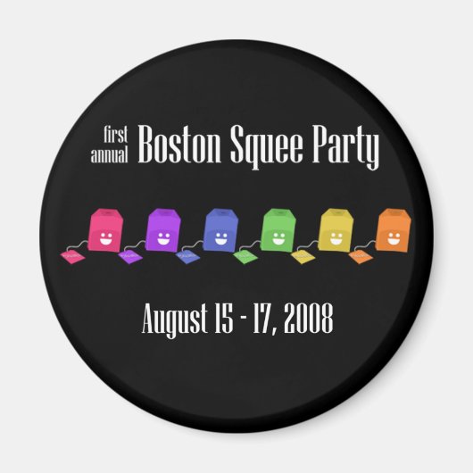 Six Teaバッグマグネット(暗い背景) マグネット (正面)