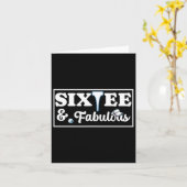 Six Tee Golf Birthday 60th Birthday Womens Mens 60 カード (黄色い花)