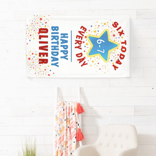 Six Today 6 7 Every Day Meme 6th Birthday  横断幕 (インサイチュ)