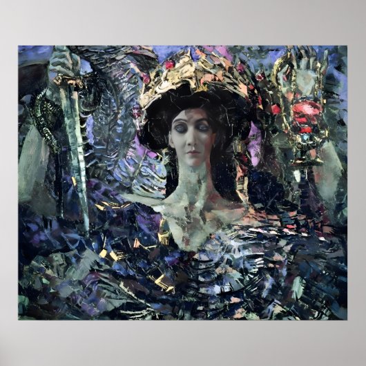 Six-winged Seraphim (Azrael) by Mikhail Vrubel ポスター (正面)