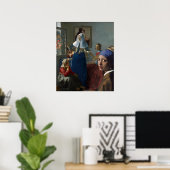 Six women gathering - by Johannes Vermeer Poster ポスター (ホームオフィス)
