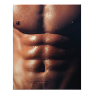 Sixpackクローズアップホットガイのポスター フォトプリント