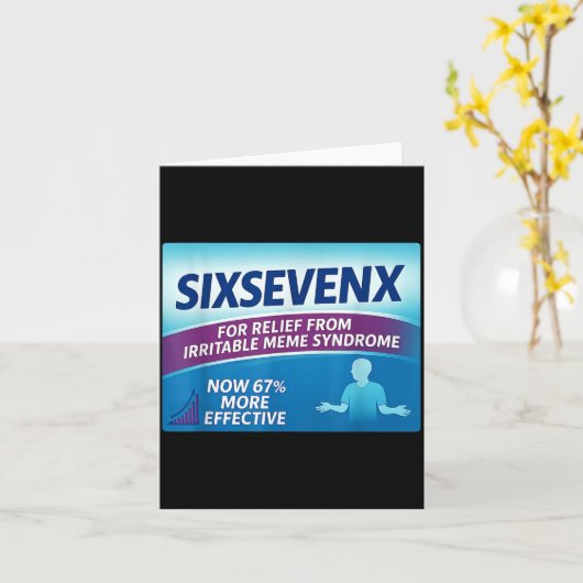 Sixsevenx Relief From Meme Numbers Parody Teacher  カード (黄色い花)