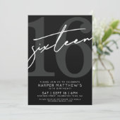 Sixteen Black  White 16th Birthday 招待状 (スタンド正面)
