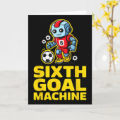 Sixth Goal Machine Soccer Robot 6th Birthday  カード (黄色い花)