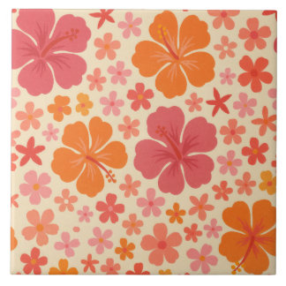 Sixties Hawaiian hibiscus pattern タイル