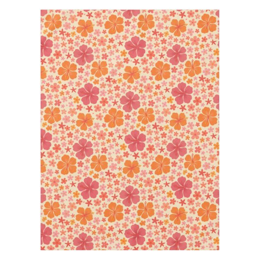 Sixties Hawaiian hibiscus pattern テーブルクロス (正面)