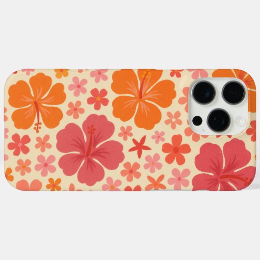 Sixties Hawaiian hibiscus pattern Case-Mate iPhoneケース (裏面 (横))