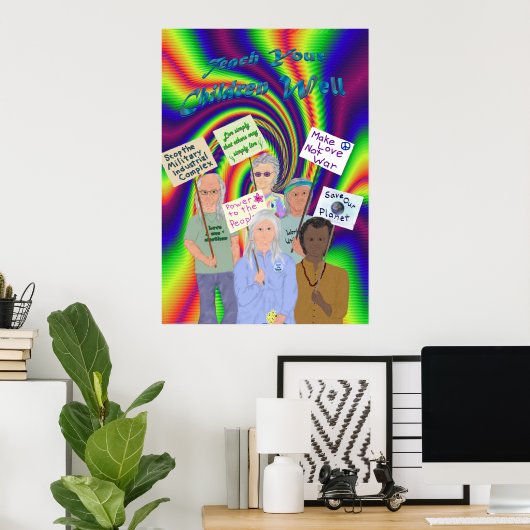 Sixties Protest Poster ポスター (ホームオフィス)