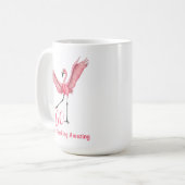  Sixtieth Birthday Flocking Amazing Flamingo コーヒーマグカップ (正面左)