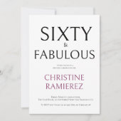 Sixtieth Birthday Party Invitation White Photo 招待状 (正面)