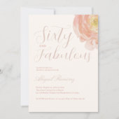 Sixtieth Birthday Party Soft Rose Pastel Photo 招待状 (正面)