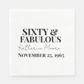 Sixty and Fabulous  60th Birthday Party スタンダードランチョンナプキン (正面)