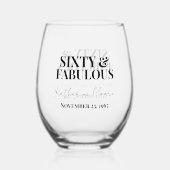Sixty and Fabulous  60th Birthday Party ステムなしワイングラス (正面)