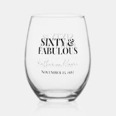 Sixty and Fabulous  60th Birthday Party ステムなしワイングラス (裏面)