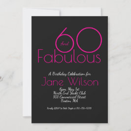 Sixty And Fabulous Birthday Invitation Chic Pink 招待状