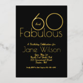  Sixty And Fabulous Birthday Invitation Chic Pink  箔招待状 (正面)