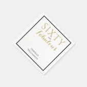 Sixty and Fabulous Black Gold 60th Birthday スタンダードカクテルナプキン (角)