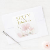 Sixty and Fabulous Black Pink 60th Birthday スクエアシール (封筒)