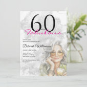 Sixty and Fabulous Black Pink 60th Birthday 招待状 (スタンド正面)