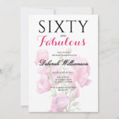 Sixty and Fabulous Black Pink 60th Birthday 招待状 (正面)