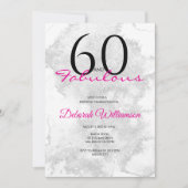 Sixty and Fabulous Black Pink 60th Birthday 招待状 (正面)
