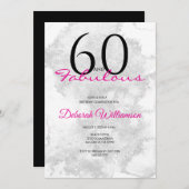 Sixty and Fabulous Black Pink 60th Birthday 招待状 (正面/裏面)