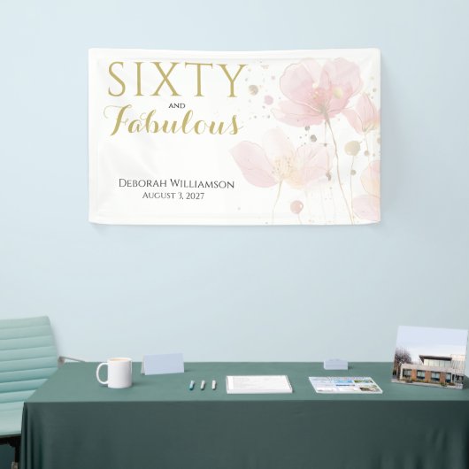 Sixty and Fabulous Black Pink 60th Birthday 横断幕 (トレードショー)