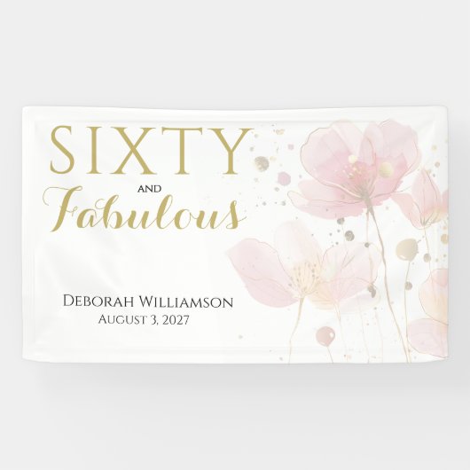 Sixty and Fabulous Black Pink 60th Birthday 横断幕 (横)