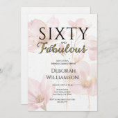 Sixty and Fabulous Black Pink 60th Birthday Party 招待状 (正面/裏面)