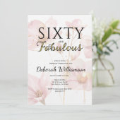 Sixty and Fabulous Black Pink 60th Birthday Party 招待状 (スタンド正面)