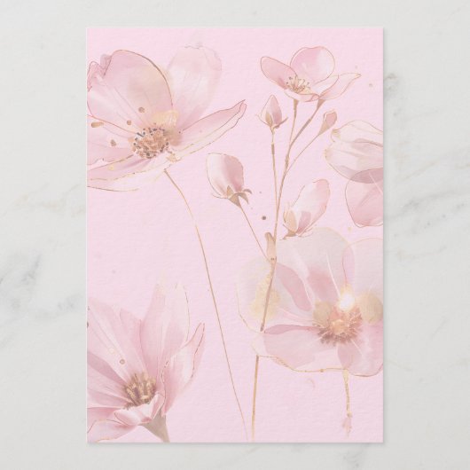 Sixty and Fabulous Blush Pink Floral 60th Birthday 招待状 (裏面)