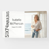 Sixty and Fabulous Bold Black Photo 60th Party 横断幕 (横)