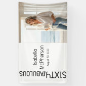 Sixty and Fabulous Bold Black Photo 60th Party 横断幕 (縦)