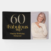 Sixty and Fabulous Gold Black 60th Birthday Photo 横断幕 (横)