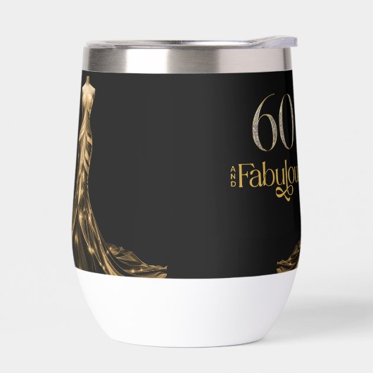 Sixty and Fabulous Gold Dress Black 60th Birthday (左面)